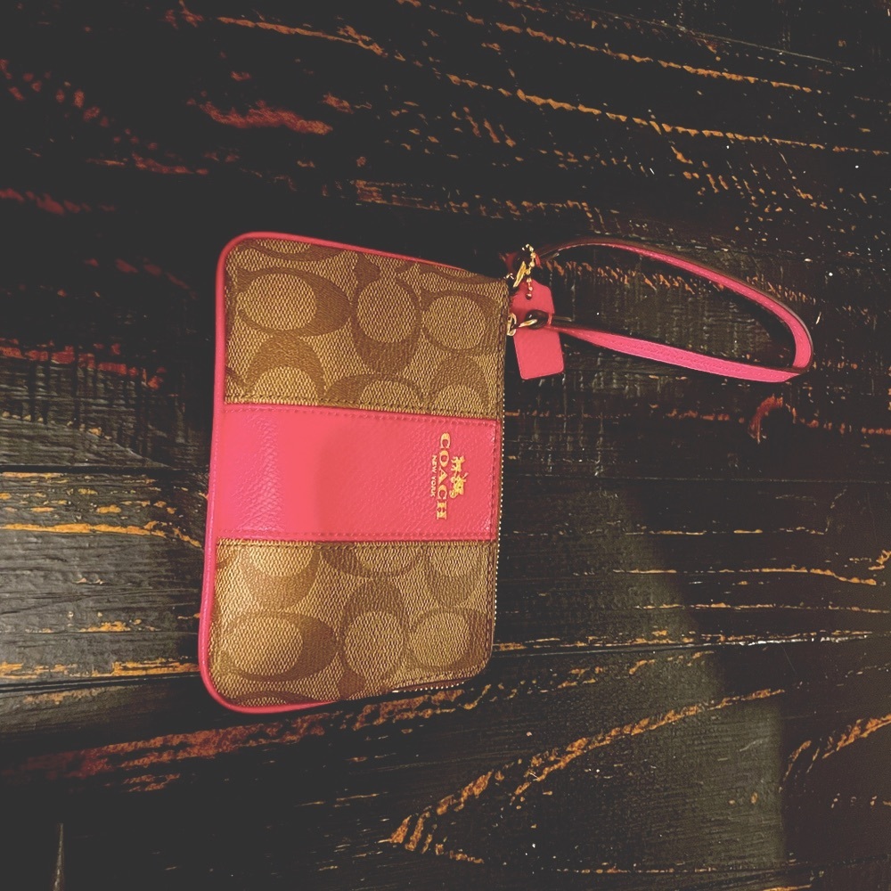 Pink Coach Wristlet
